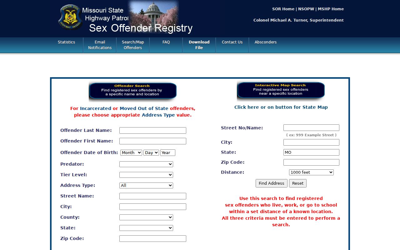 Missouri registry search for Atchison County sex offender lookup