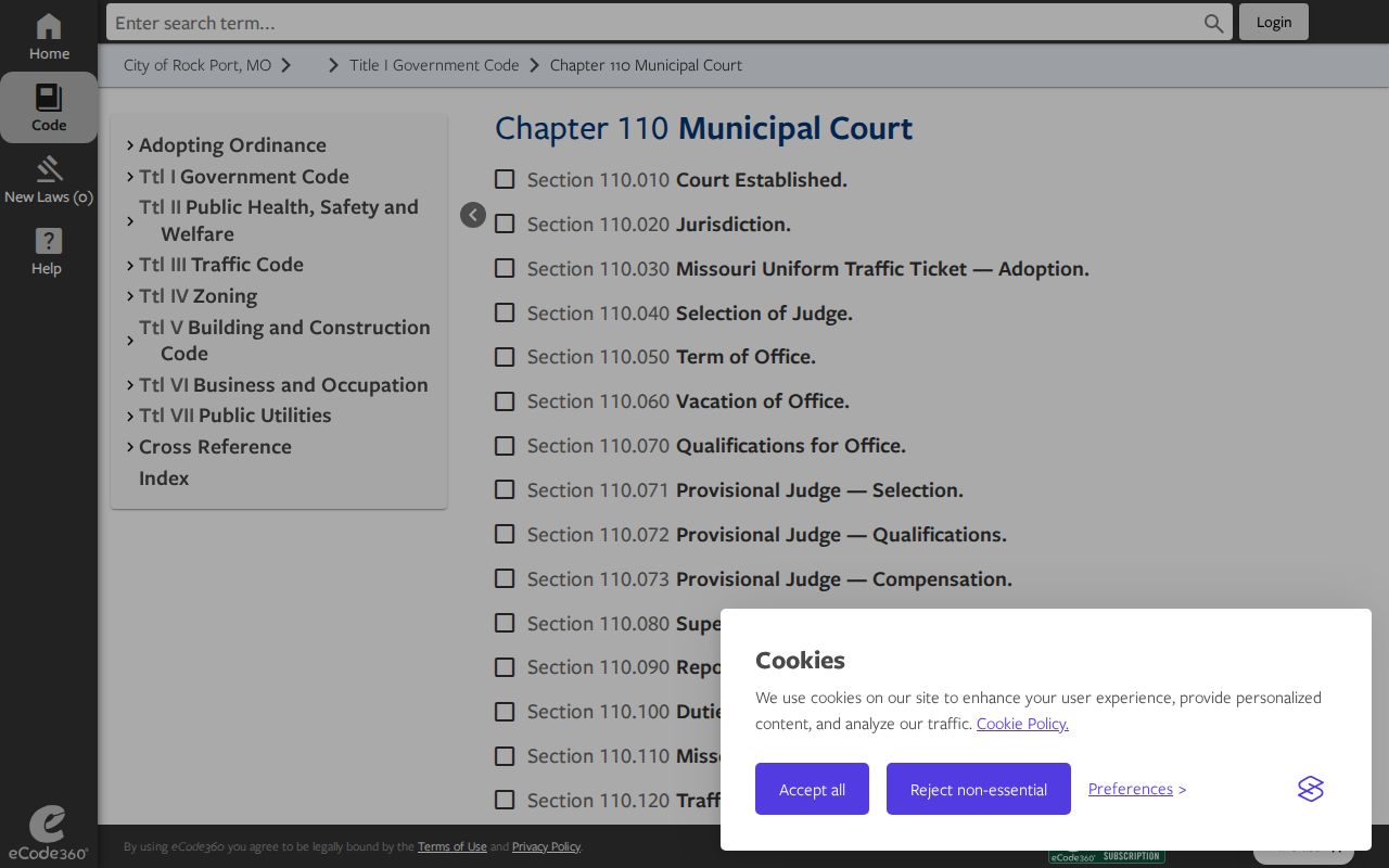 Rock Port municipal code compared with Tarkio criminal records in Atchison County
