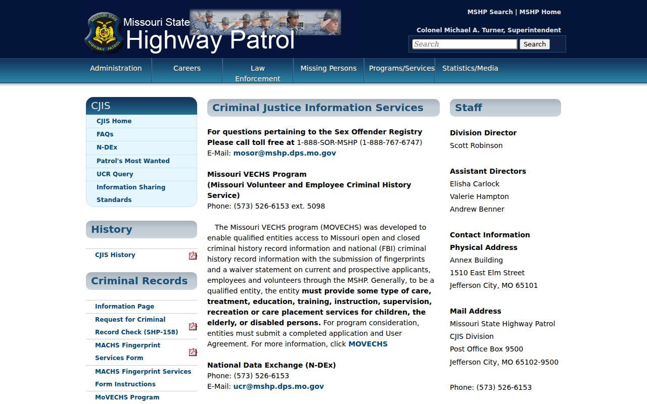 Atchison County criminal history MSHP records hub